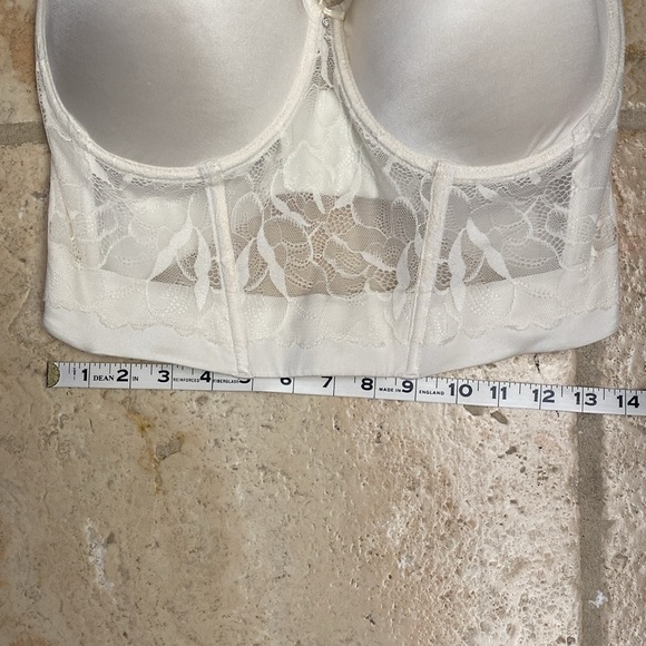 Le Mystere Bustier womens 36G Cream Lace underwire Padded Wedding Event Fancy - Picture 9 of 9